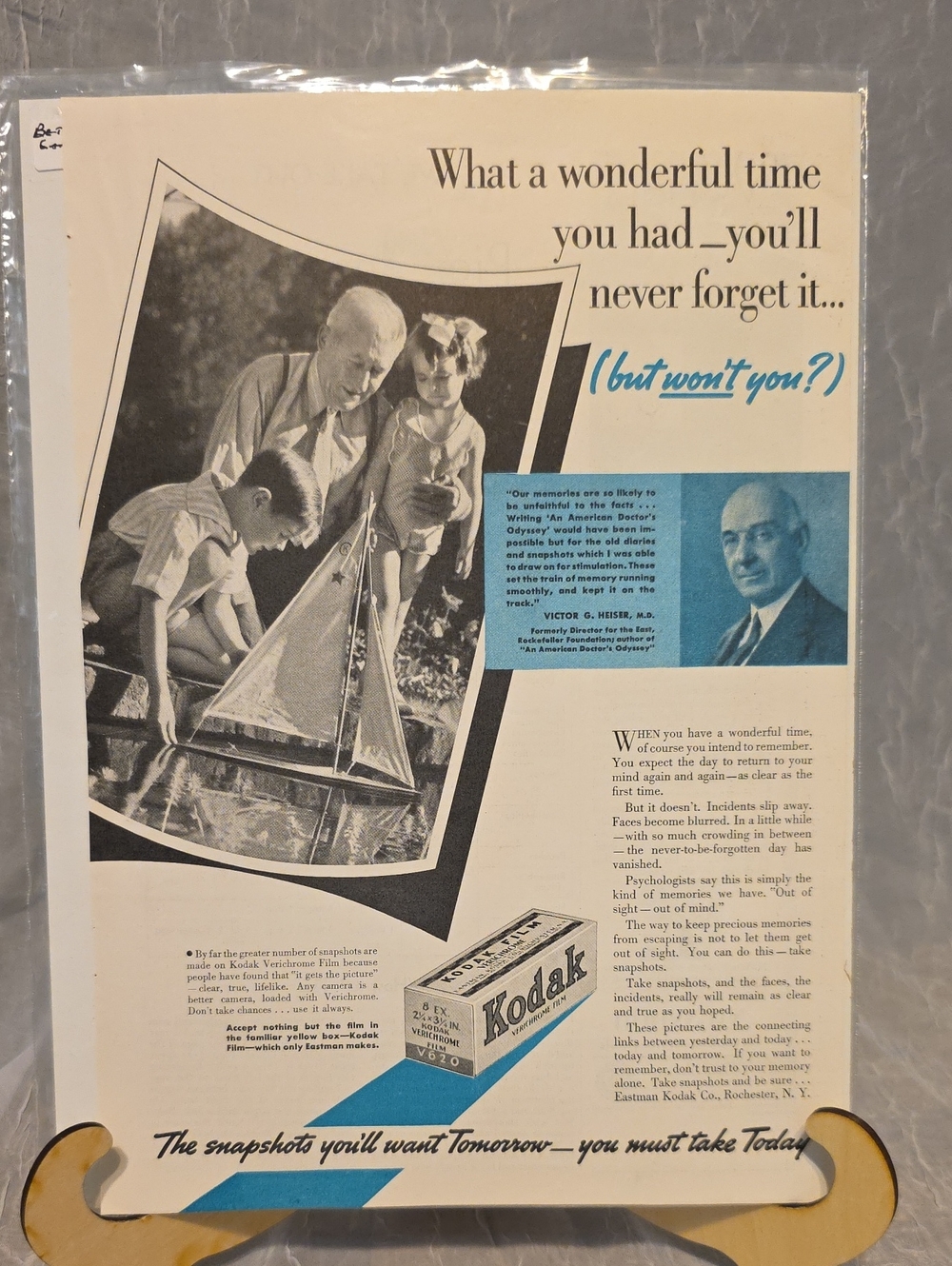 VINTAGE Kodak Print Advertisement 1937
